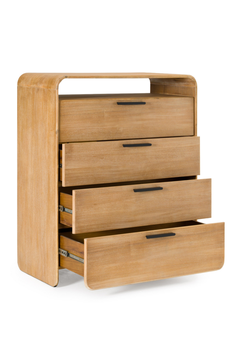 Natural Acacia 4-Drawer Chest | OROA Modern Dresden | Oroatrade.com