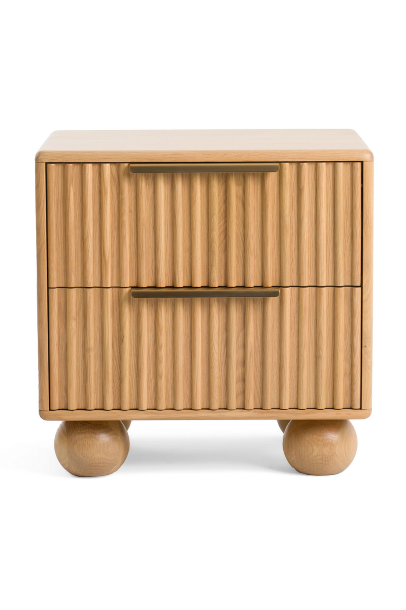 Fluted Oak 2-Drawer Nightstand | OROA Modern Winters | Oroatrade.com