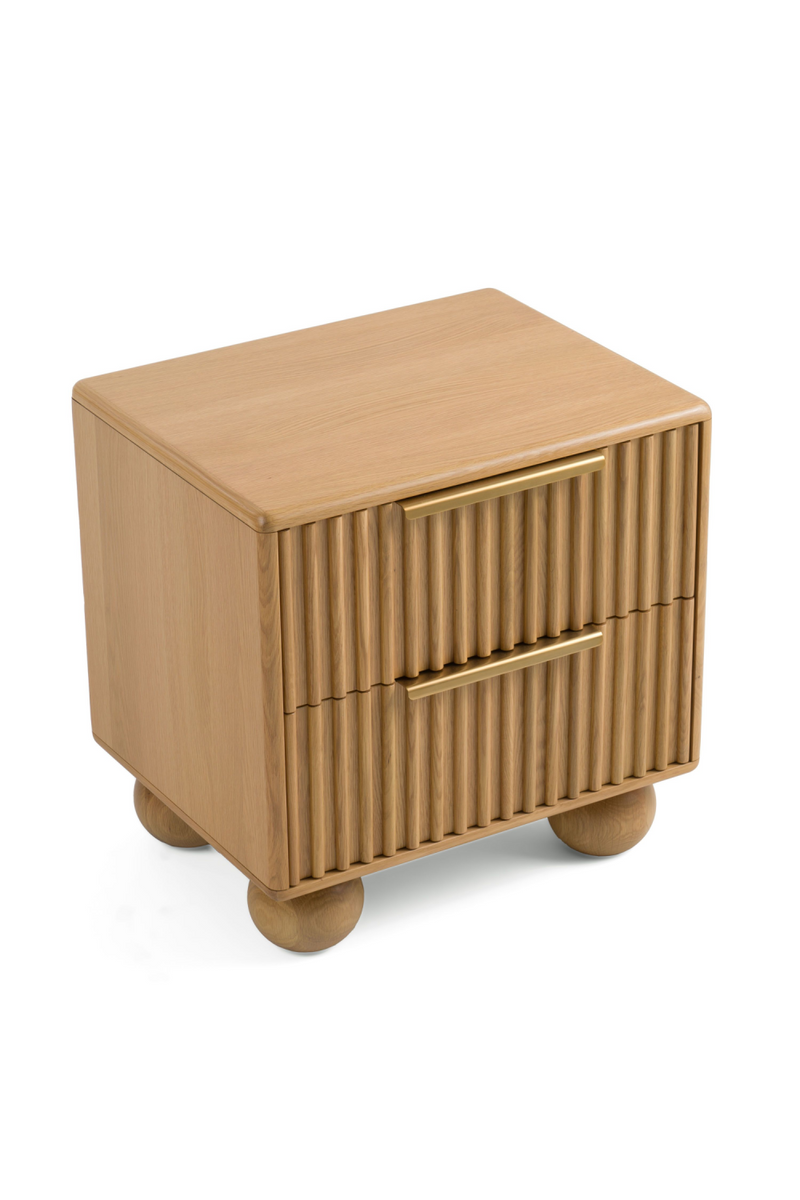 Fluted Oak 2-Drawer Nightstand | OROA Modern Winters | Oroatrade.com