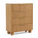 Fluted Oak 4-Drawer Chest | OROA Modern Winters | Oroatrade.com