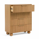 Fluted Oak 4-Drawer Chest | OROA Modern Winters | Oroatrade.com