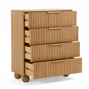 Fluted Oak 4-Drawer Chest | OROA Modern Winters | Oroatrade.com