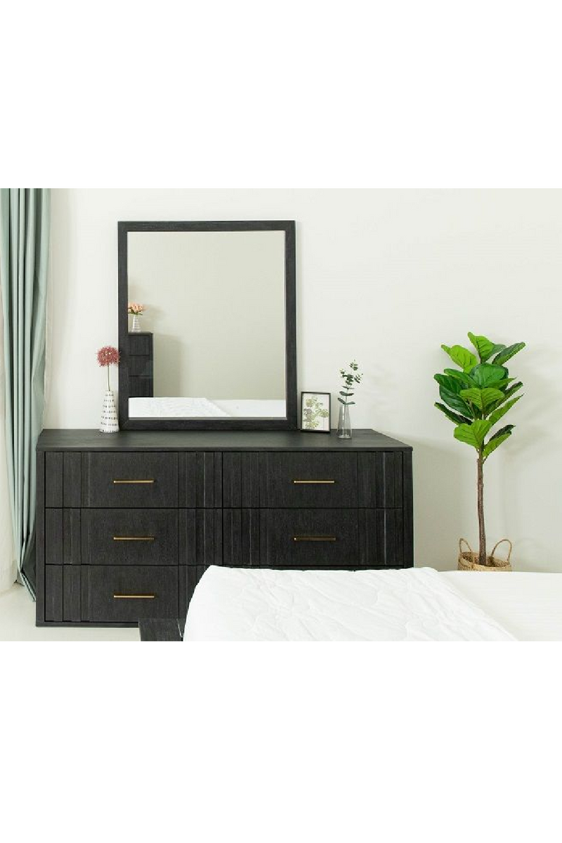 Dark Gray Acacia 6-Drawer Dresser | OROA Modern Manchester | Oroatrade.com