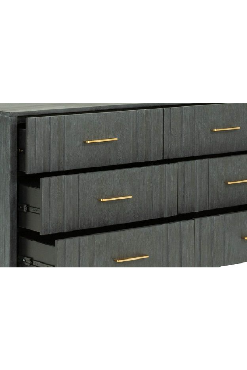 Dark Gray Acacia 6-Drawer Dresser | OROA Modern Manchester | Oroatrade.com