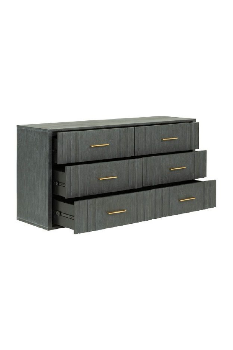 Dark Gray Acacia 6-Drawer Dresser | OROA Modern Manchester | Oroatrade.com