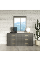 Dark Gray Acacia 6-Drawer Dresser | OROA Modern Manchester | Oroatrade.com