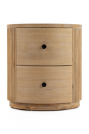 Ribbed Natural Acacia 2-Drawer Nightstand | OROA Modern | Oroatrade.com