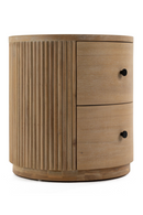 Ribbed Natural Acacia 2-Drawer Nightstand | OROA Modern | Oroatrade.com