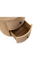 Ribbed Natural Acacia 2-Drawer Nightstand | OROA Modern | Oroatrade.com