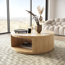 Natural Acacia Round Coffee Table | OROA Modern Jacobson | Oroatrade.com
