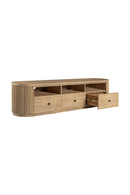 3-Drawer Natural Acacia TV Stand | OROA Modern Jacobson | Oroatrade.com