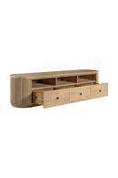 3-Drawer Natural Acacia TV Stand | OROA Modern Jacobson | Oroatrade.com