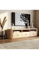 3-Drawer Natural Acacia TV Stand | OROA Modern Jacobson | Oroatrade.com