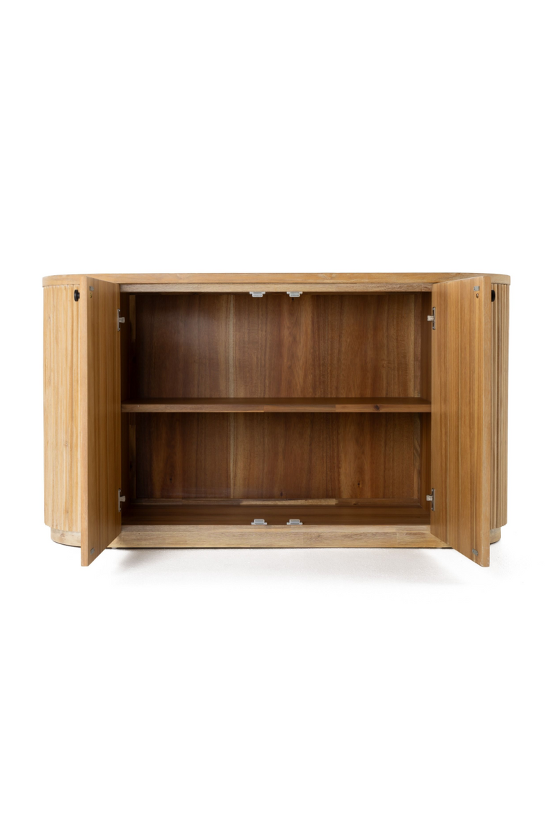 Ribbed Natural Acacia 2-Door Sideboard | OROA Modern | Oroatrade.com