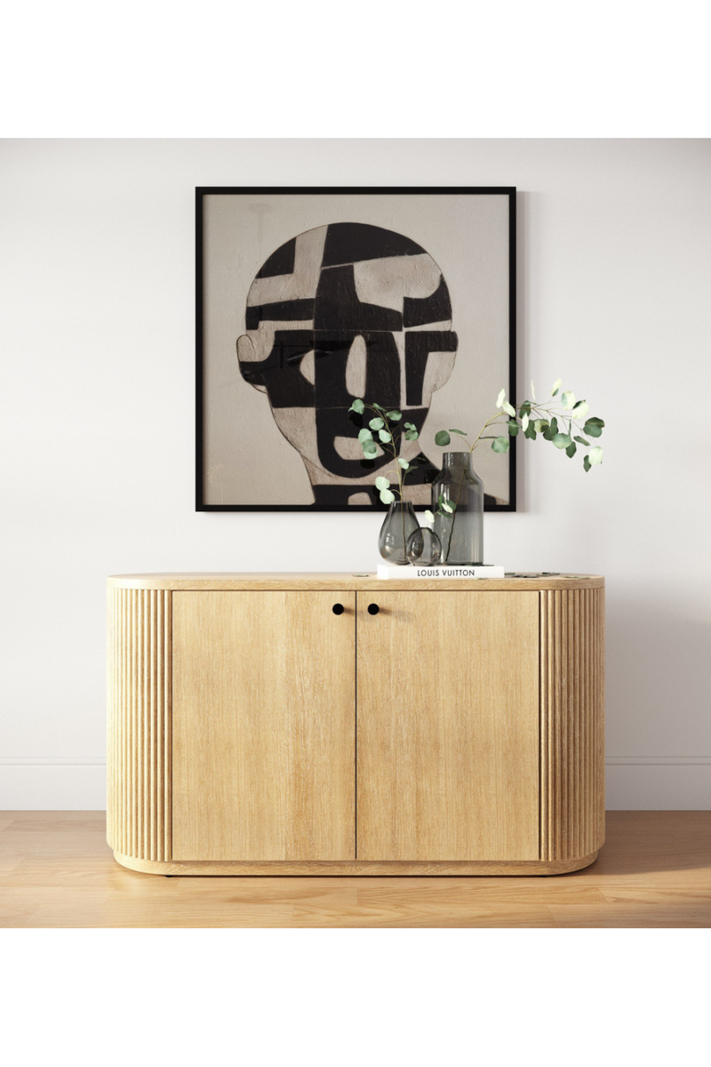 Ribbed Natural Acacia 2-Door Sideboard | OROA Modern | Oroatrade.com