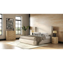 Ribbed Natural Acacia 4-Drawer Chest | OROA Modern Jacobson | Oroatrade.com