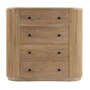 Ribbed Natural Acacia 4-Drawer Chest | OROA Modern Jacobson | Oroatrade.com