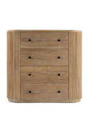 Ribbed Natural Acacia 4-Drawer Chest | OROA Modern | Oroatrade.com