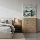 Ribbed Natural Acacia 4-Drawer Chest | OROA Modern Jacobson | Oroatrade.com