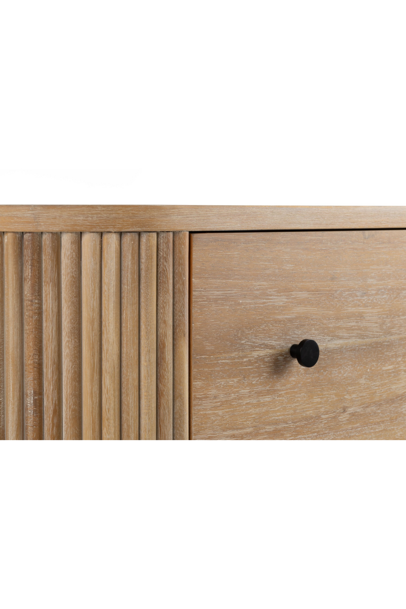 Ribbed Natural Acacia 4-Drawer Chest | OROA Modern | Oroatrade.com
