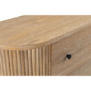 Ribbed Natural Acacia 4-Drawer Chest | OROA Modern Jacobson | Oroatrade.com