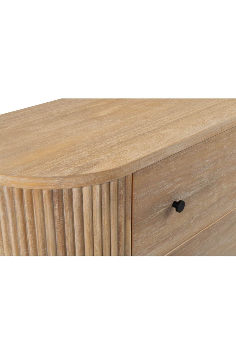 Ribbed Natural Acacia 4-Drawer Chest | OROA Modern | Oroatrade.com