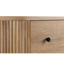 Ribbed Natural Acacia 4-Drawer Chest | OROA Modern Jacobson | Oroatrade.com