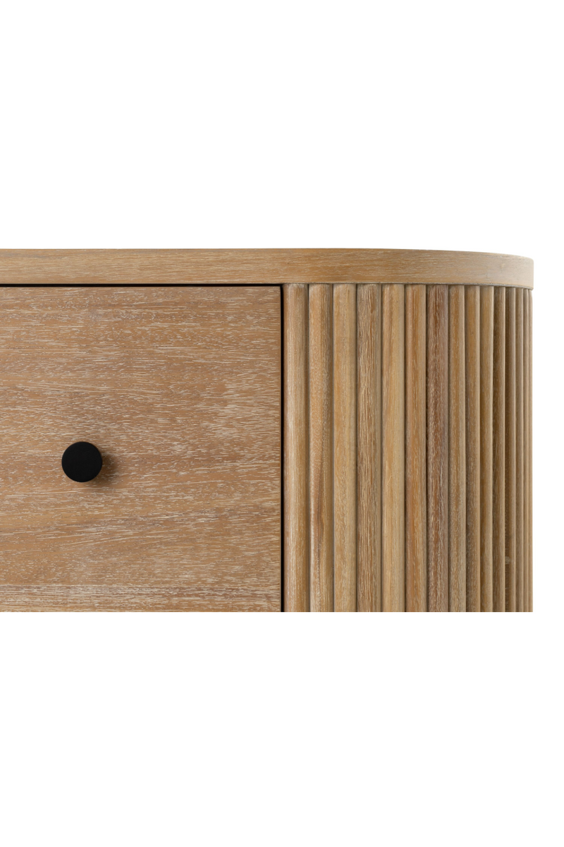 Ribbed Natural Acacia 4-Drawer Chest | OROA Modern | Oroatrade.com