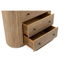 Ribbed Natural Acacia 4-Drawer Chest | OROA Modern Jacobson | Oroatrade.com