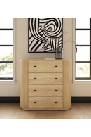 Ribbed Natural Acacia 4-Drawer Chest | OROA Modern | Oroatrade.com