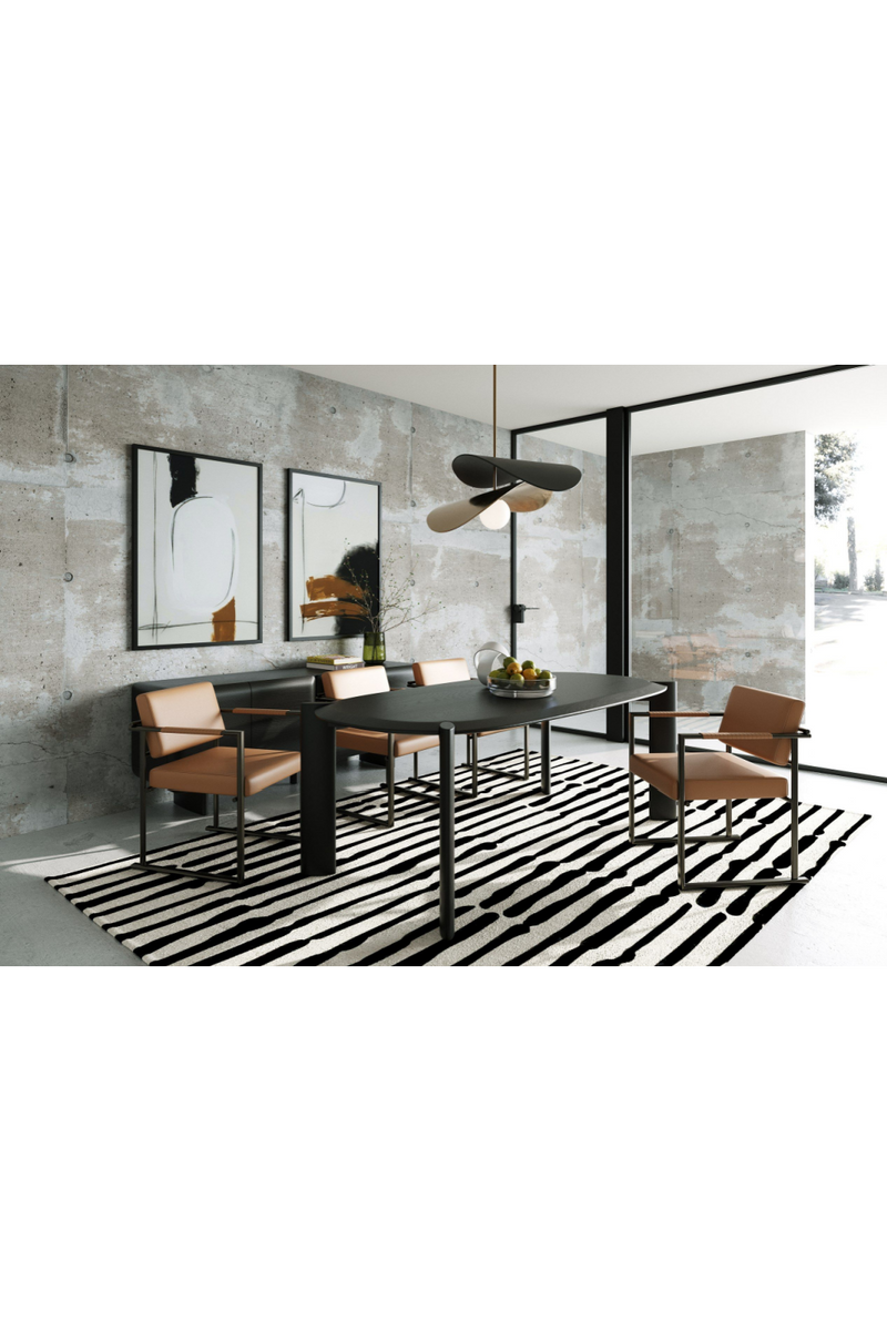 Black Wooden Oval Dining Table | OROA Modern Steven | Oroa.tradecom