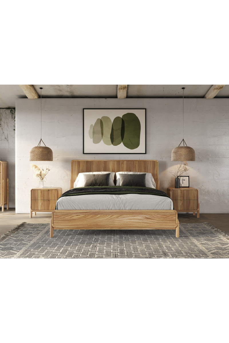 Natural Oak Slatted Bed | OROA Modern Mikala | Oroatrade.com