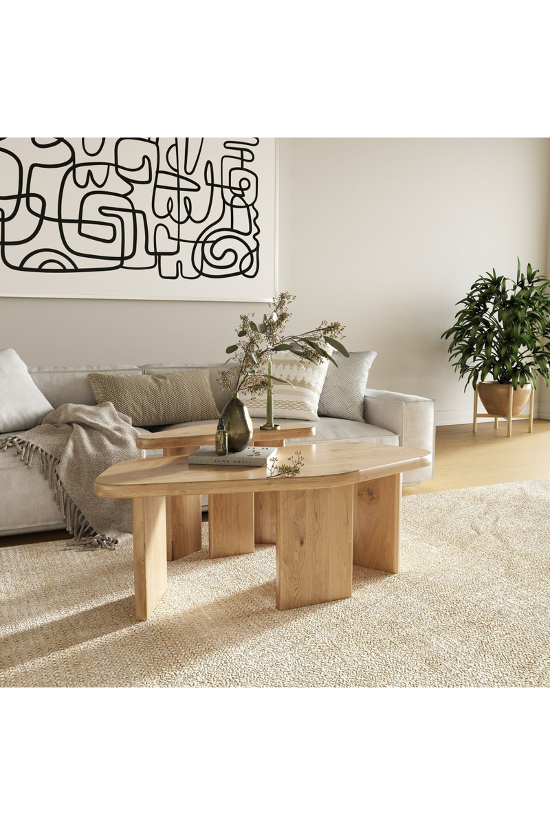 Natural Wood Coffee Table Set (2) | OROA Modern Jack | Oroatrade.com