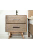 2-Drawer Acacia Wood Nightstand | OROA Modern Claire | Oroatrade.com