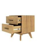 2-Drawer Acacia Wood Nightstand | OROA Modern Claire | Oroatrade.com