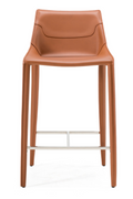 Saddle Leather Counter Stool | OROA Modern Halo | Oroatrade.com