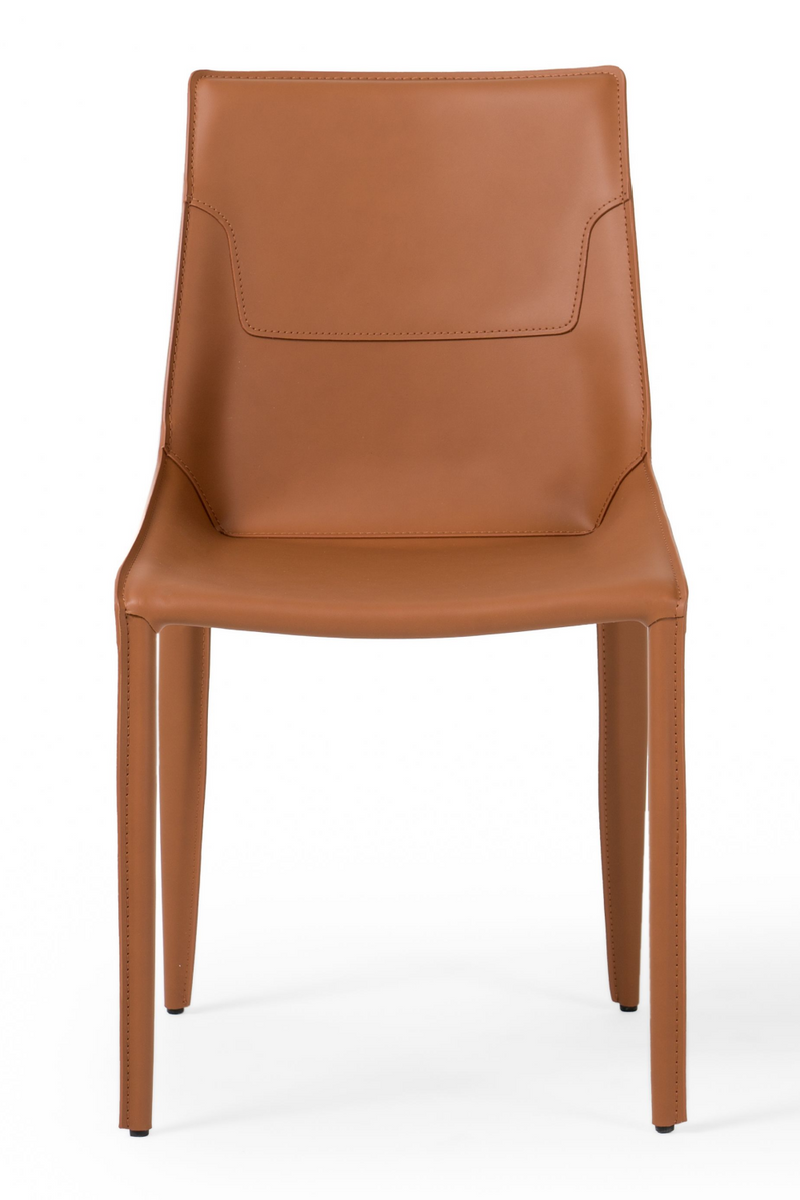 Saddle Leather Dining Chairs (2) | OROA Modern Halo | Oroatrade.com
