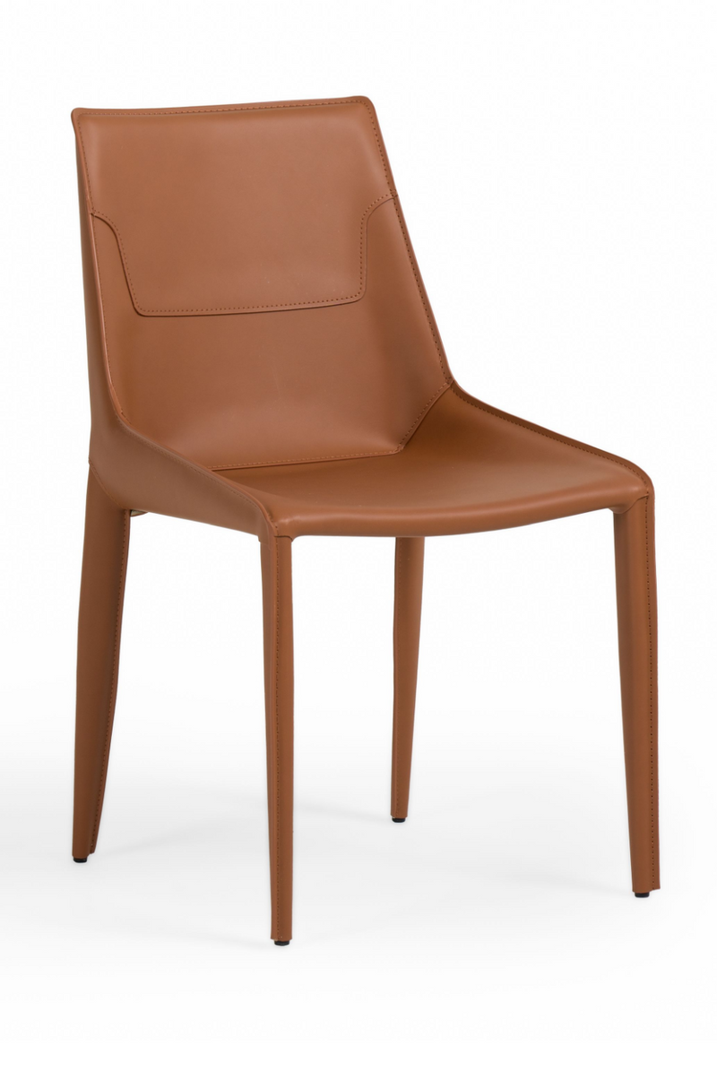 Saddle Leather Dining Chairs (2) | OROA Modern Halo | Oroatrade.com