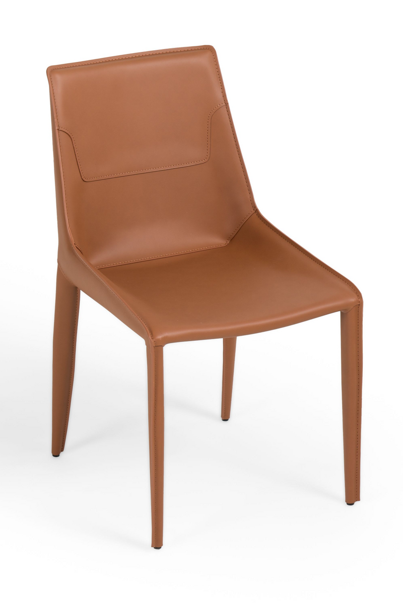 Saddle Leather Dining Chairs (2) | OROA Modern Halo | Oroatrade.com
