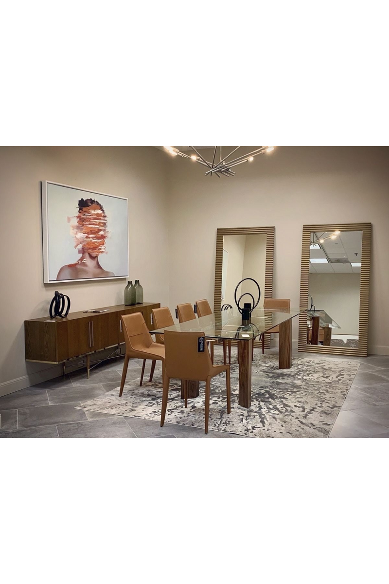 Saddle Leather Dining Chairs (2) | OROA Modern Halo | Oroatrade.com