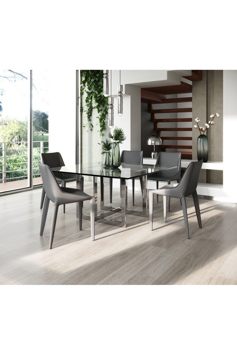 Saddle Leather Dining Chairs (2) | OROA Modern Halo | Oroatrade.com