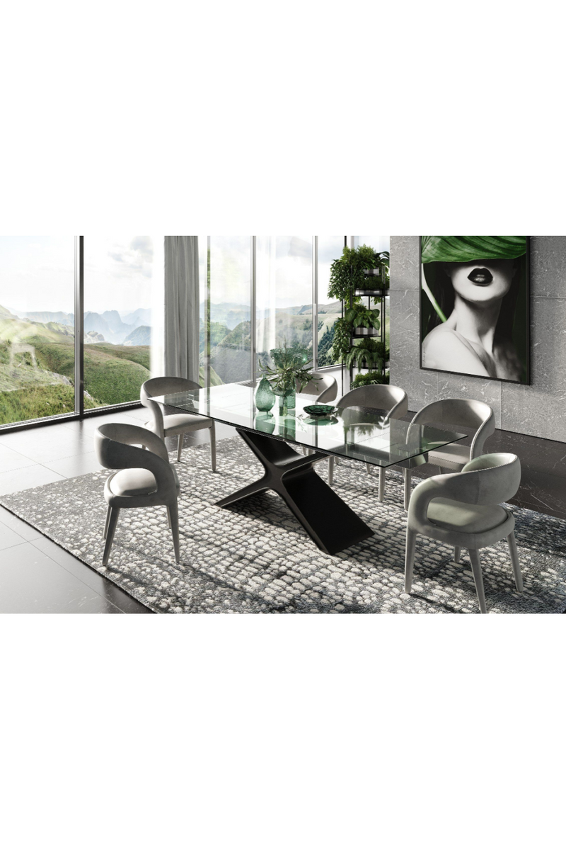 Black Glass Extendable Dining Table | OROA Modern Adler | Oroatrade.com