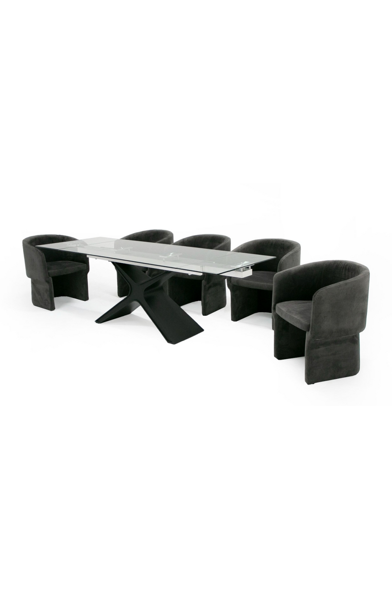 Black Glass Extendable Dining Table | OROA Modern Adler | Oroatrade.com