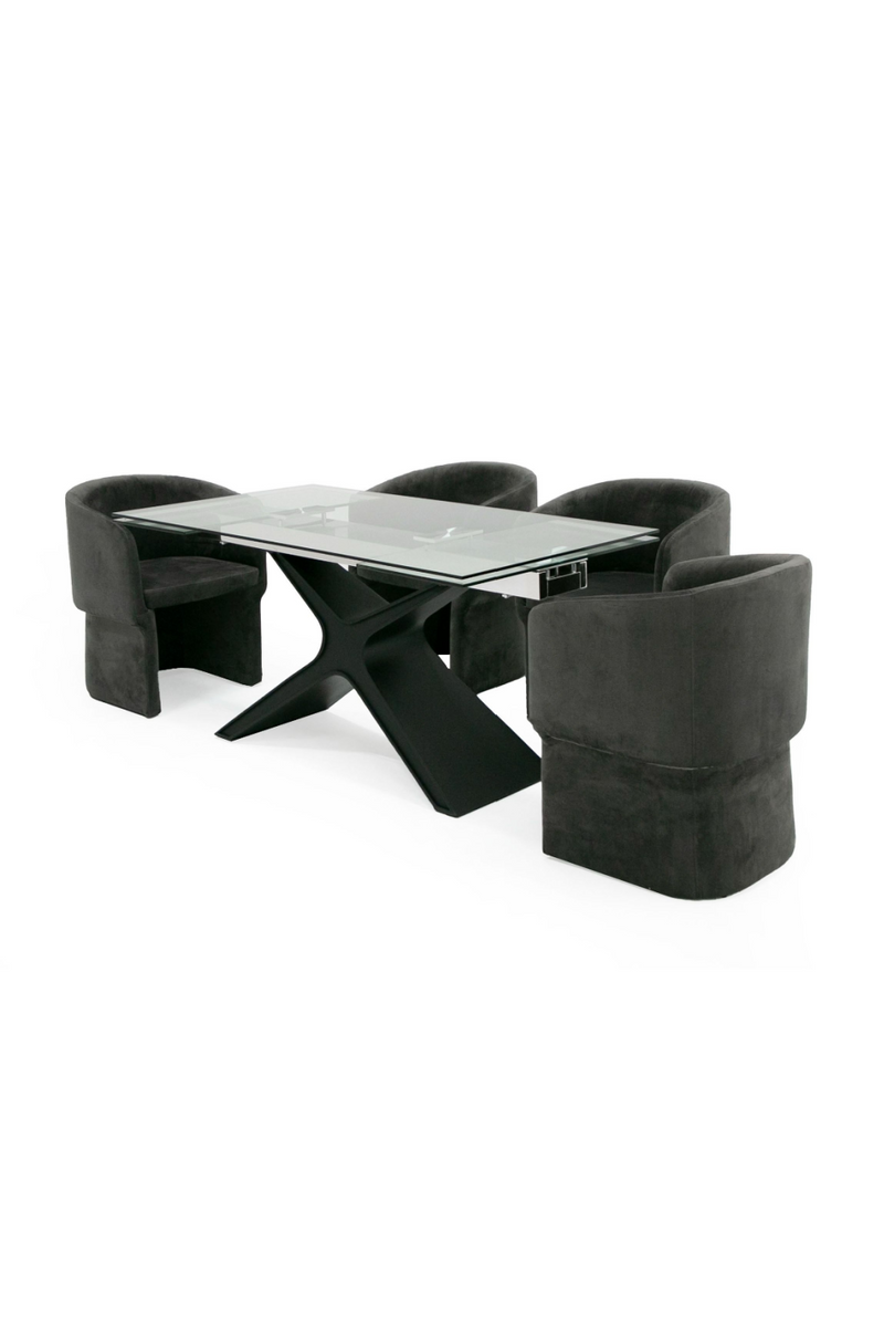 Black Glass Extendable Dining Table | OROA Modern Adler | Oroatrade.com