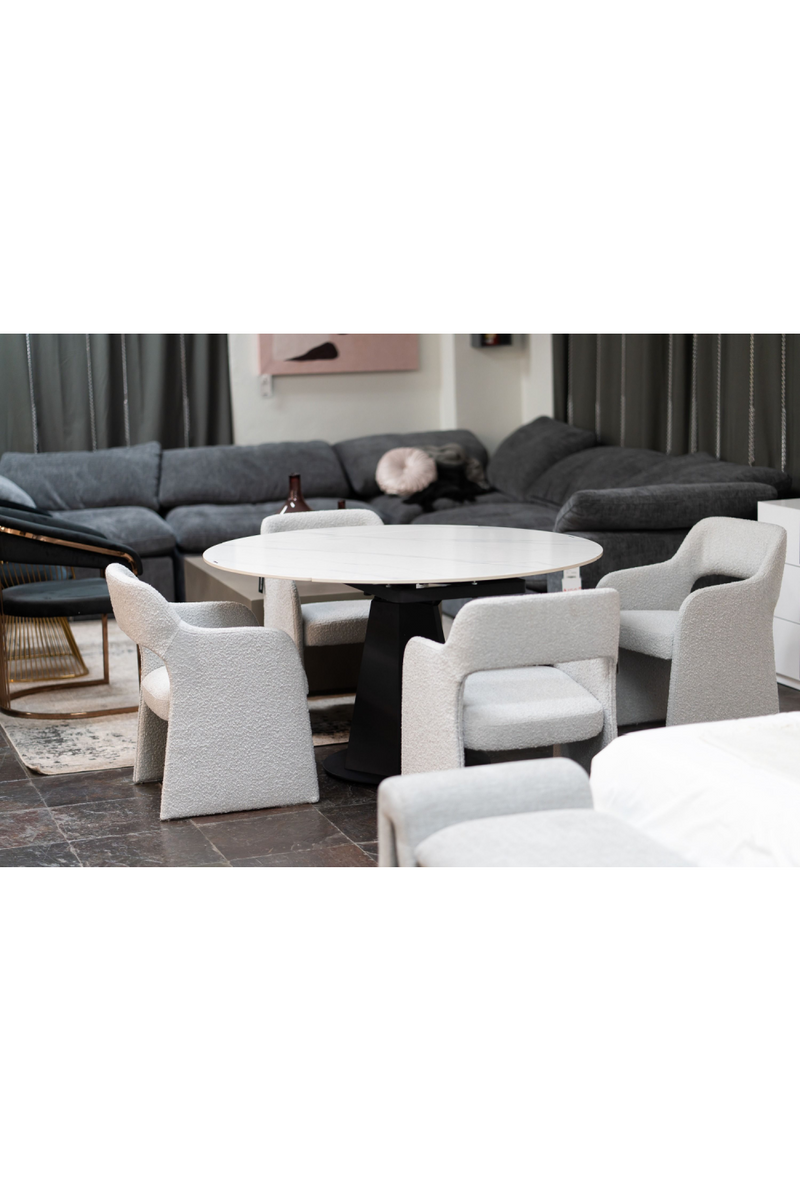 White Ceramic Extendable Dining Table | OROA Modern Barela | Oroatrade.com