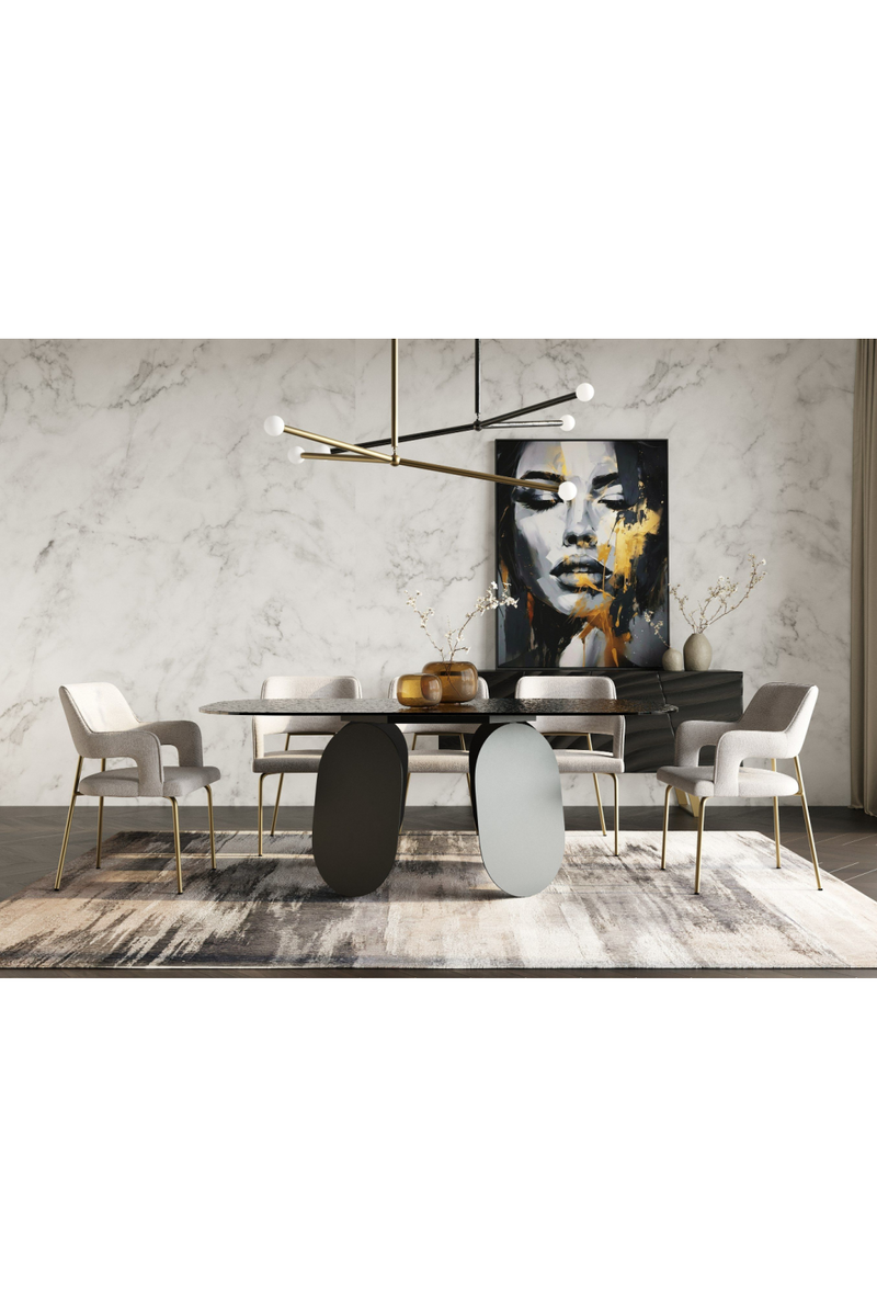 Hammered Gray Glass Dining Table | OROA Modern Maxine | Oroatrade.com