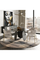 Round Gray Glass Dining Table | OROA Modern Maxine | Oroatrade.com