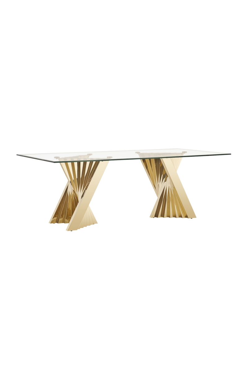 Gold Base Glass Dining Table | OROA Modern Buquet | Oroatrade.com