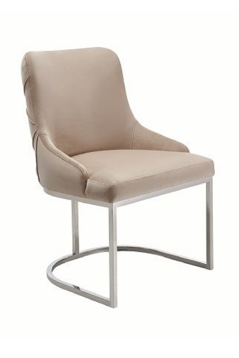 Beige Velvet Dining Chair Set (2) | OROA Modern Daria | Oroatrade.com