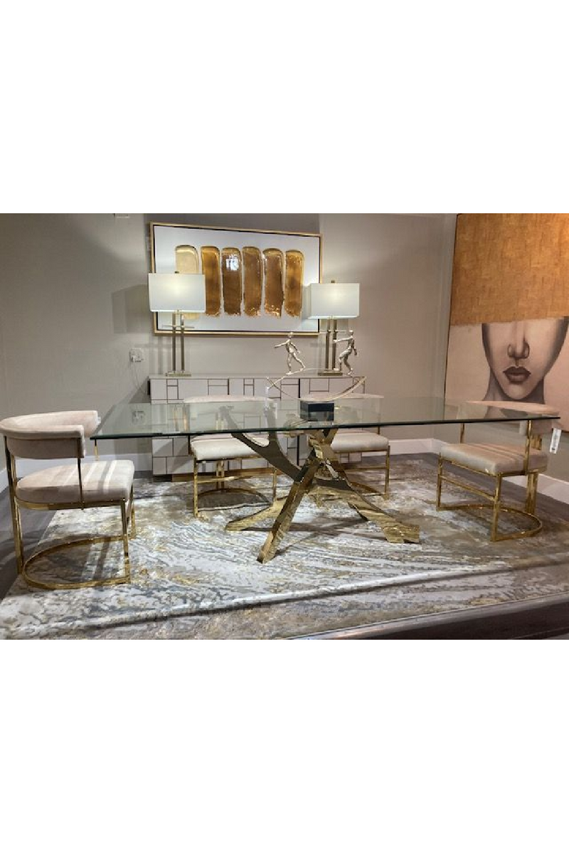 Beige Velvet Gold Dining Frame | OROA Modern Munith | Oroatrade.com